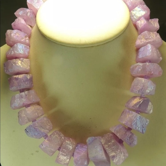 Jewelry - Preppy Lily Quartz & Jade Pale Pink Necklace: